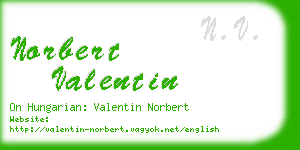 norbert valentin business card